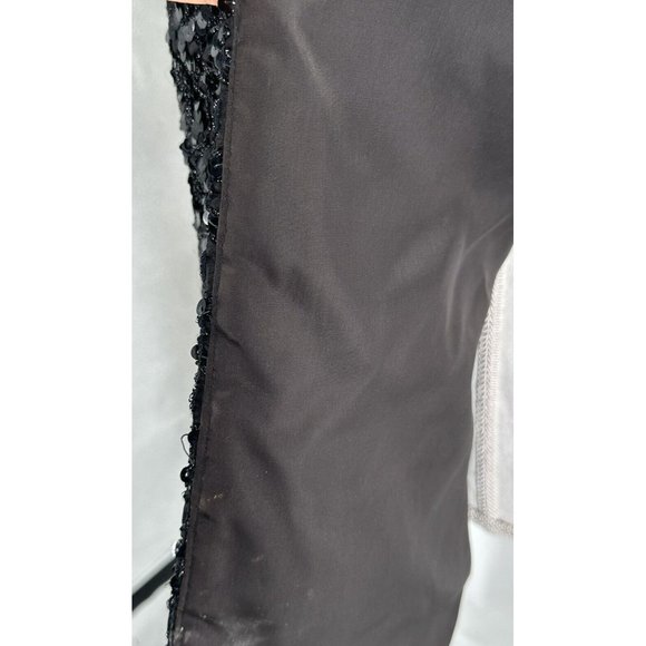 Miss H Jacket Blazer Black Sequins Long Sleeve Open Front Holiday Lined Medium - Picture 9 of 11